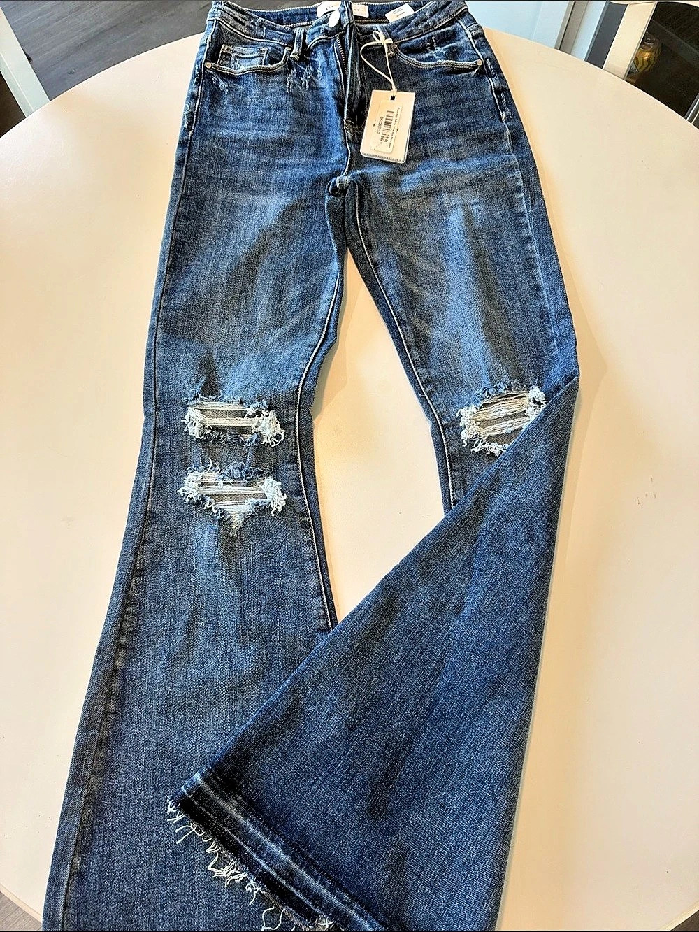 Risen Jeans Risen High Rise Shadow Hem Flare Jeans High Rise Shadow Hem Flare